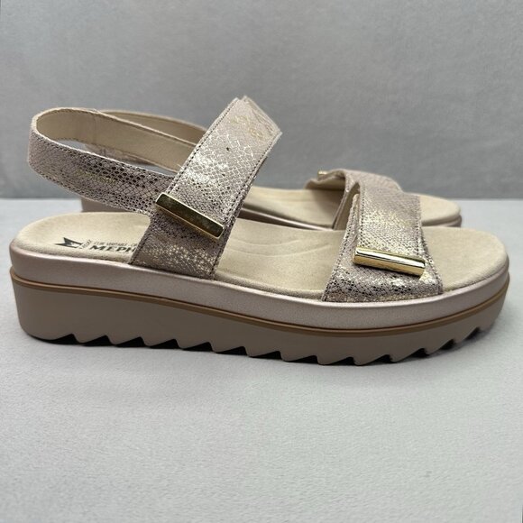 Mephisto Dominica Womens Size 12 (42) Platform Sandals Light Taupe Hook and Loop - Picture 1 of 10